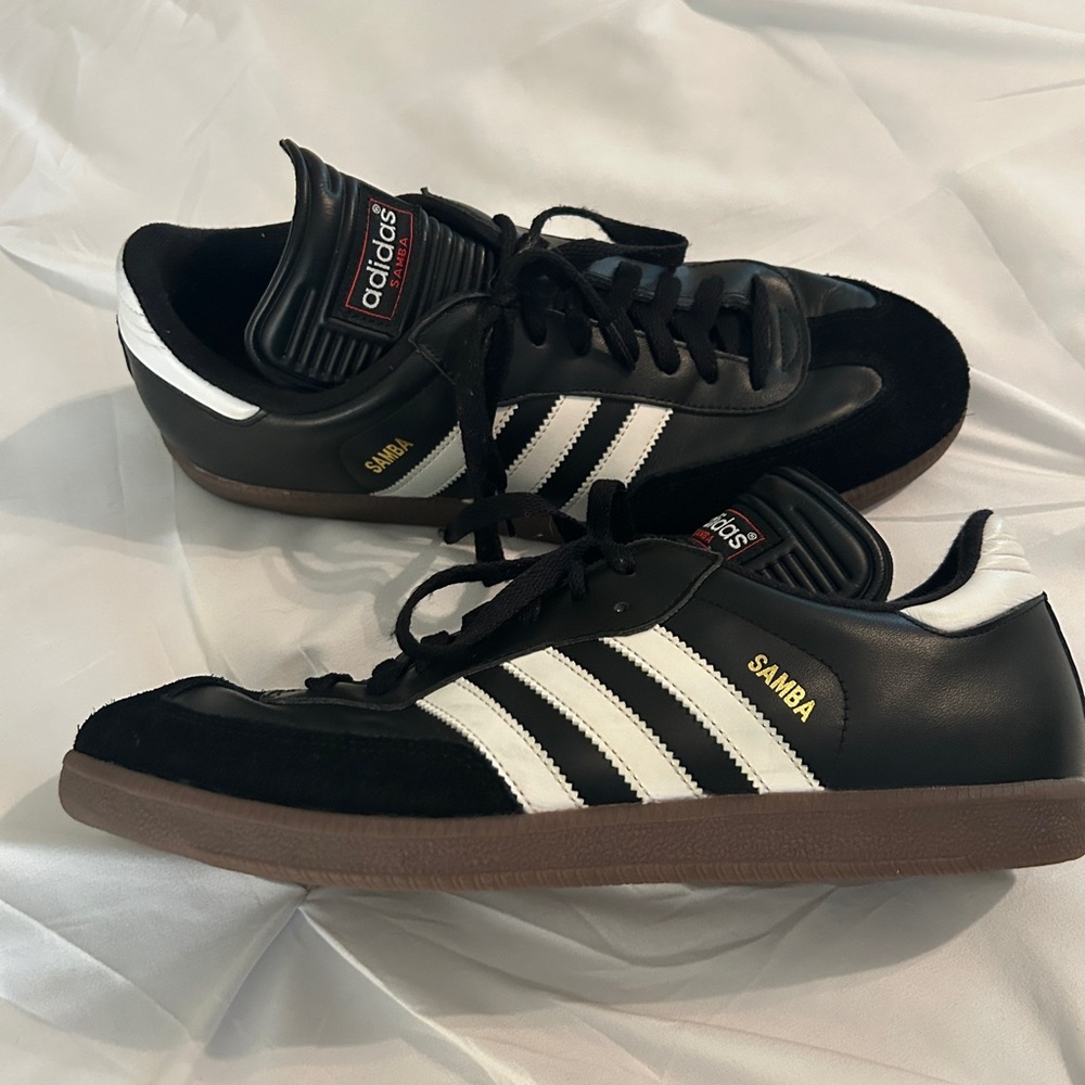 Adidas Samba Black White Gold Men's Sneakers EUC
